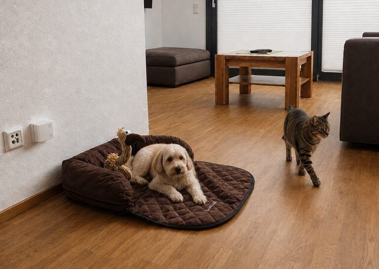 Dog and cat in a pet-friendly furnished apartment in Stuttgart