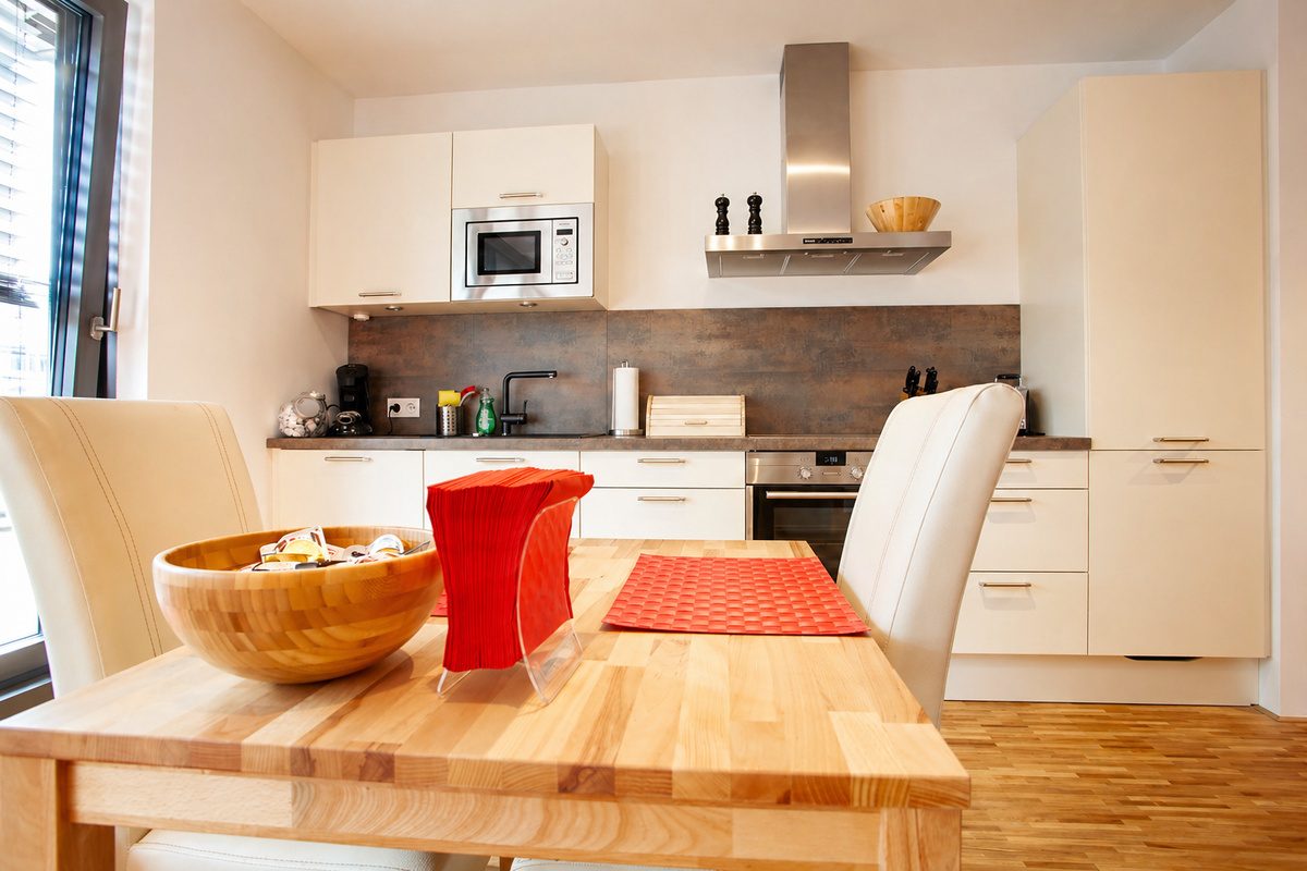 Downtown apartment kitchen and dining area