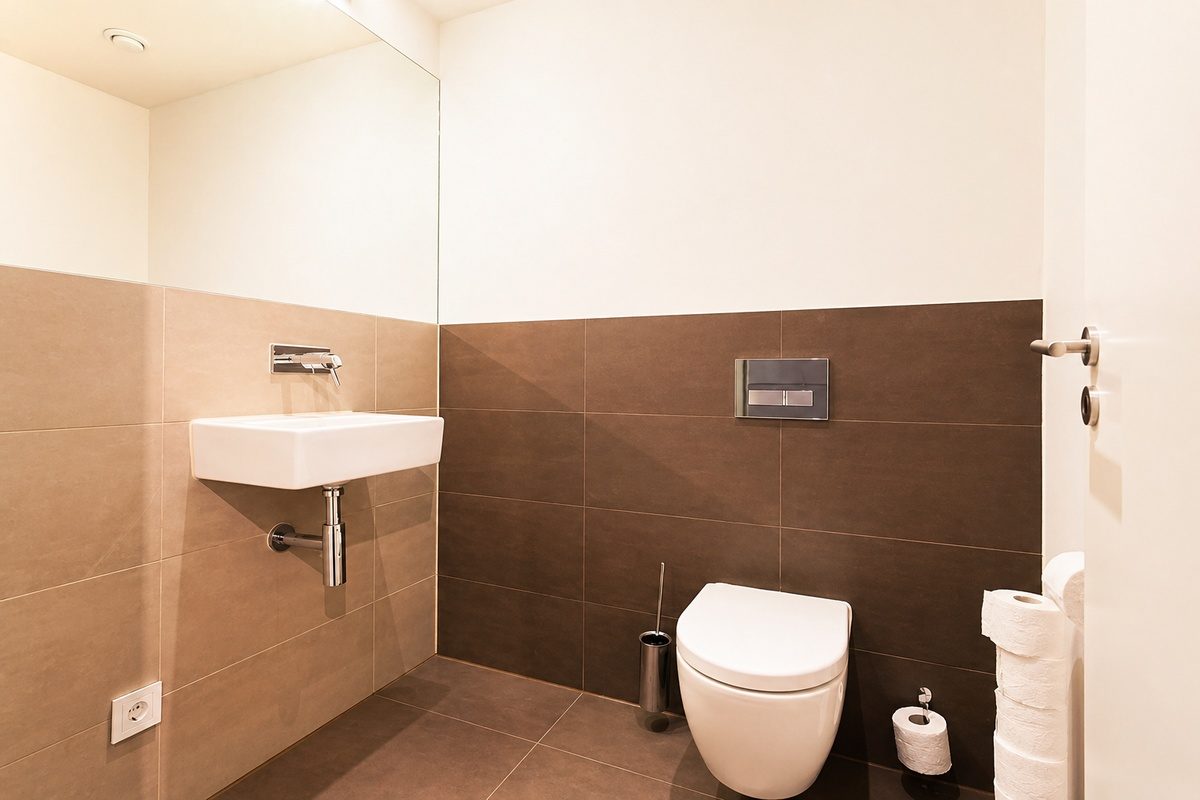 Second bathroom with sink and toilet