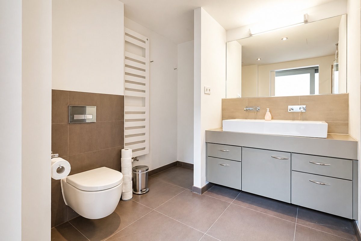 Bathroom with sink and toilet