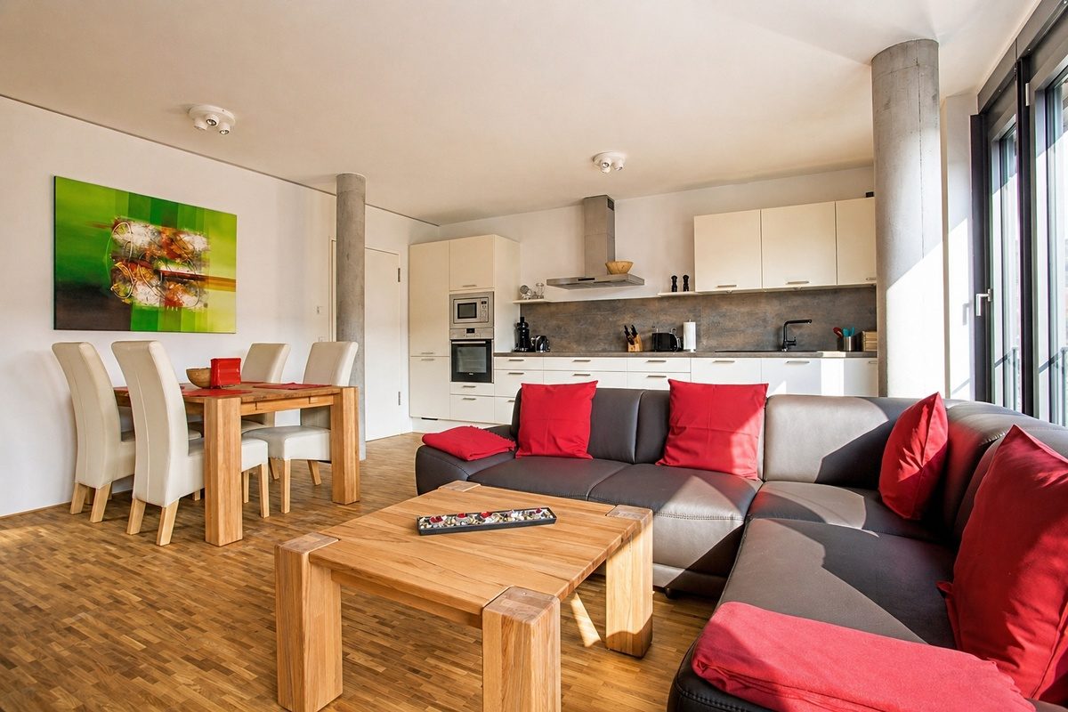 Living room with sectional sofa