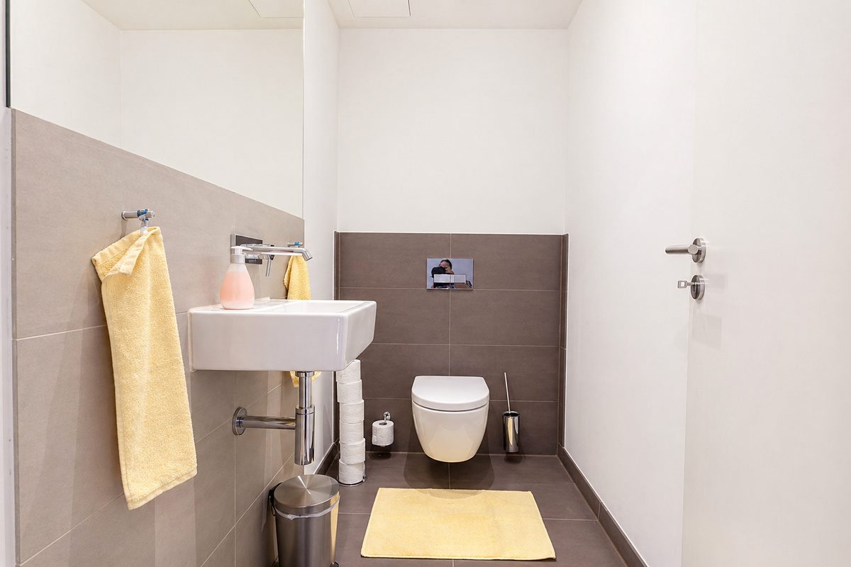 Small bathroom with sink and toilet