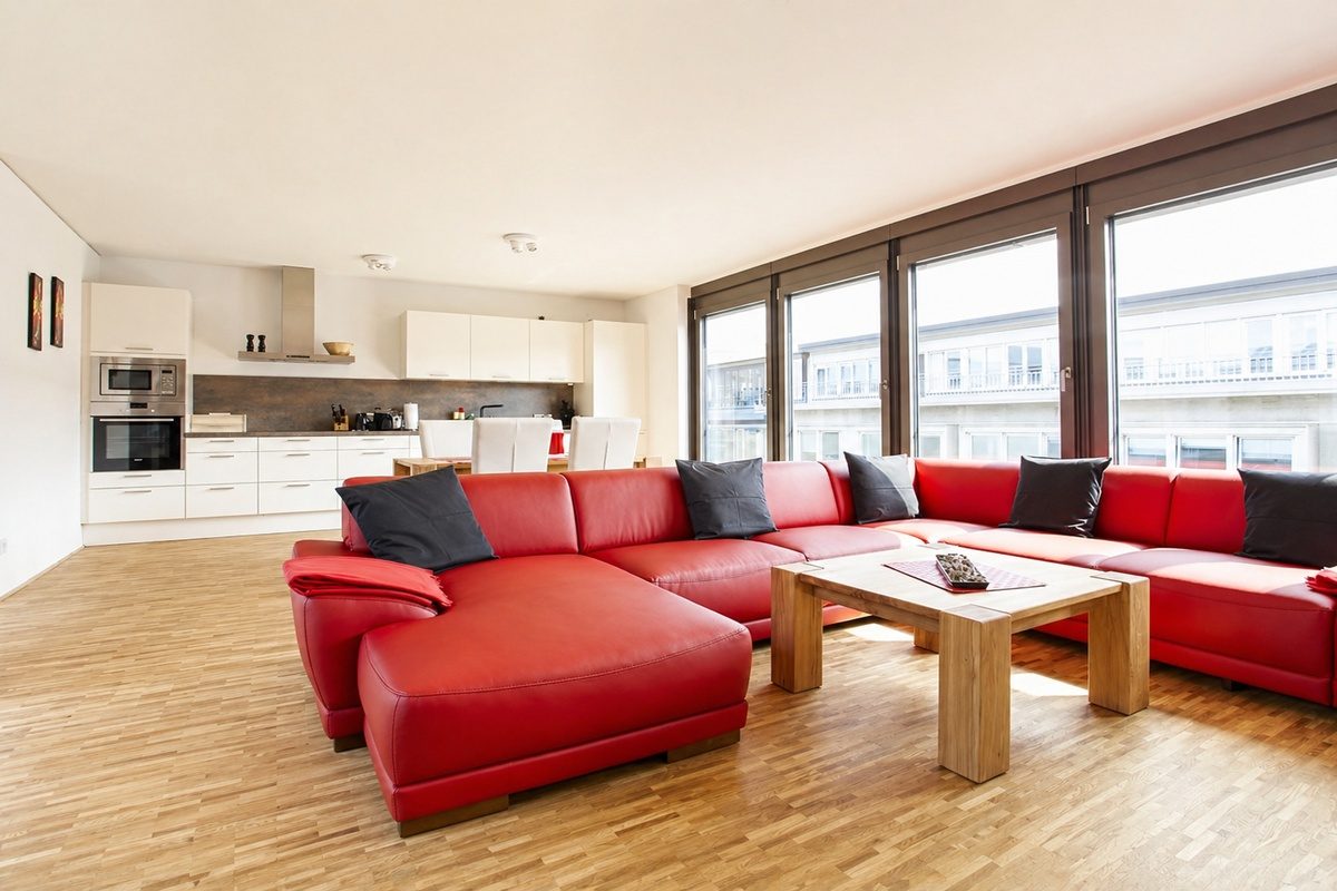 Large couch in living room