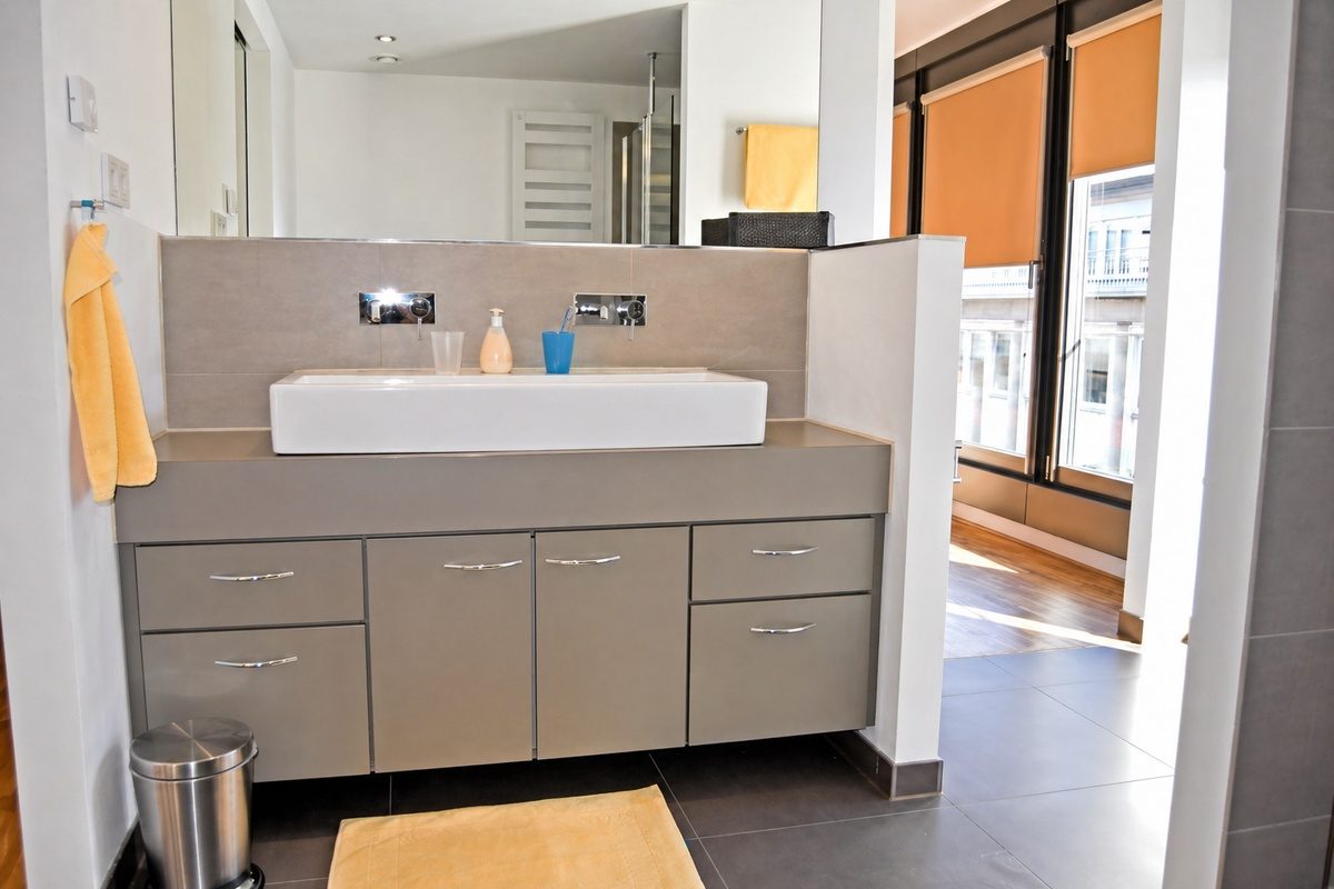 Bathroom with large sink