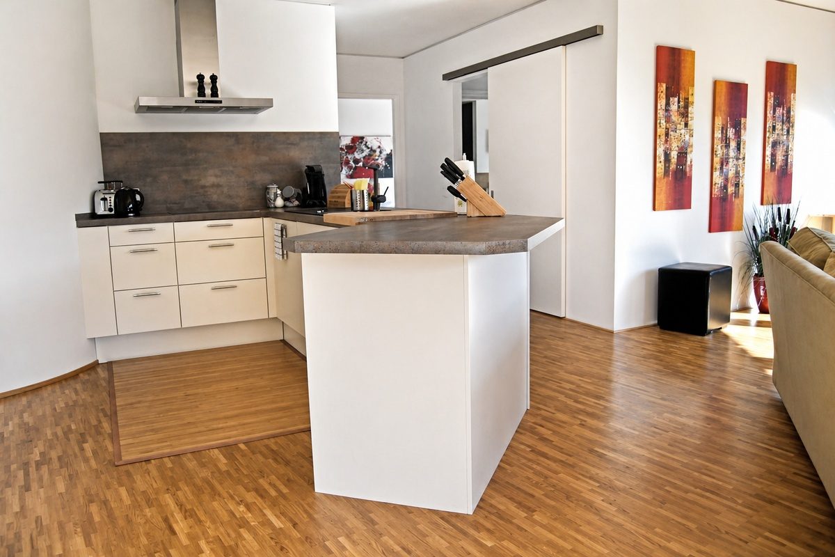 Full kitchen with island