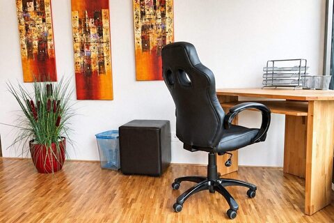Penthouse workspace with desk