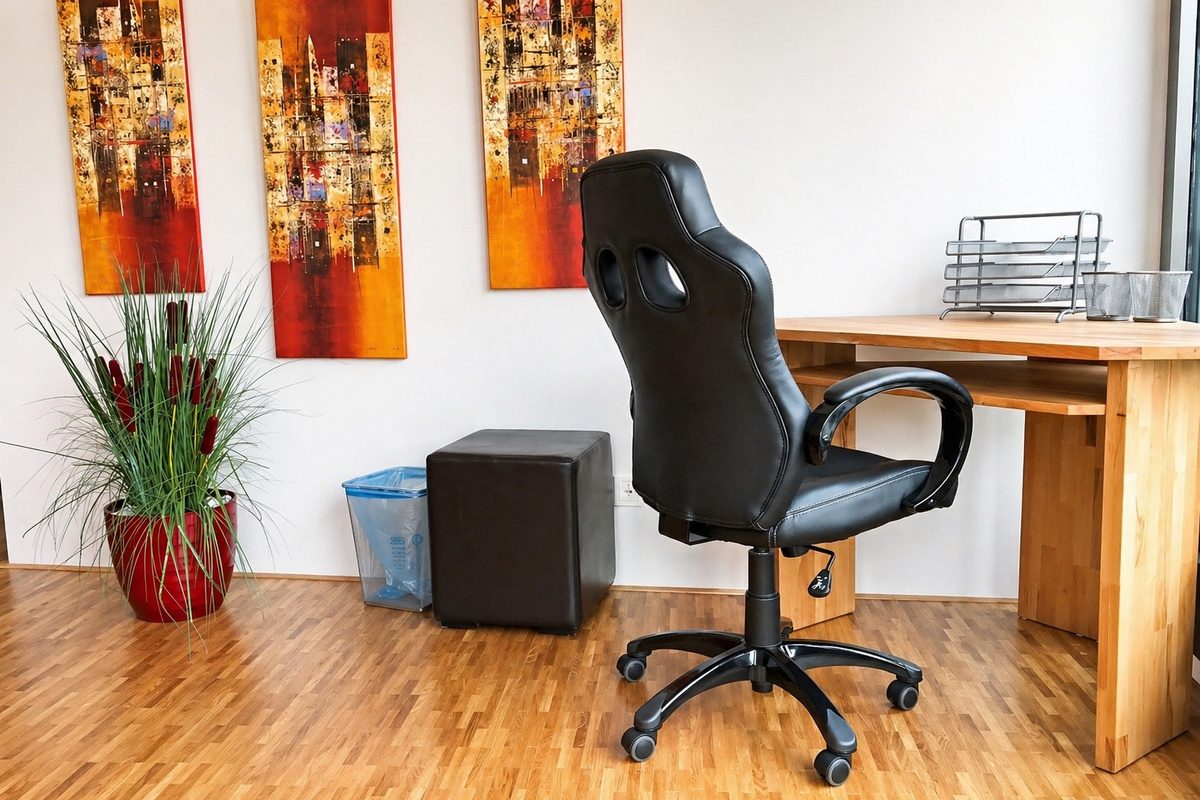 Penthouse workspace with desk
