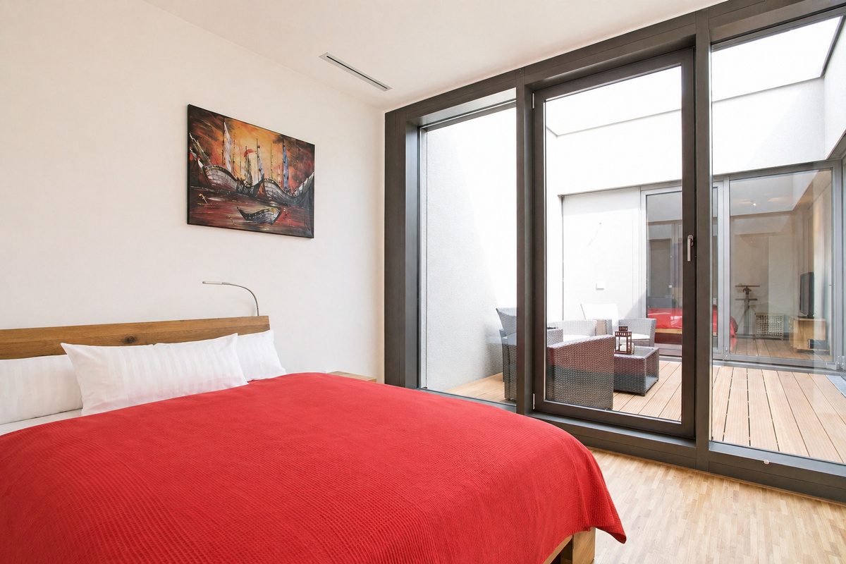 Second and third bedroom with queen bed in this family apartment