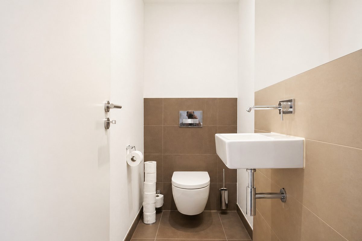 Sink and toilet in second bathroom