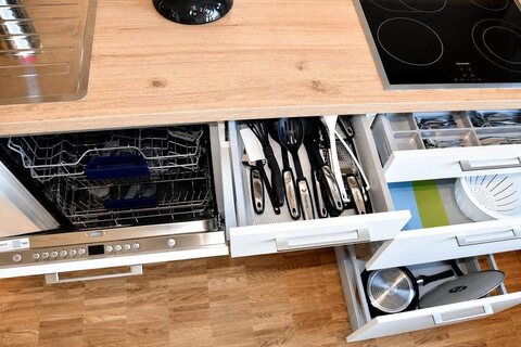 Kitchen drawer with cutlery
