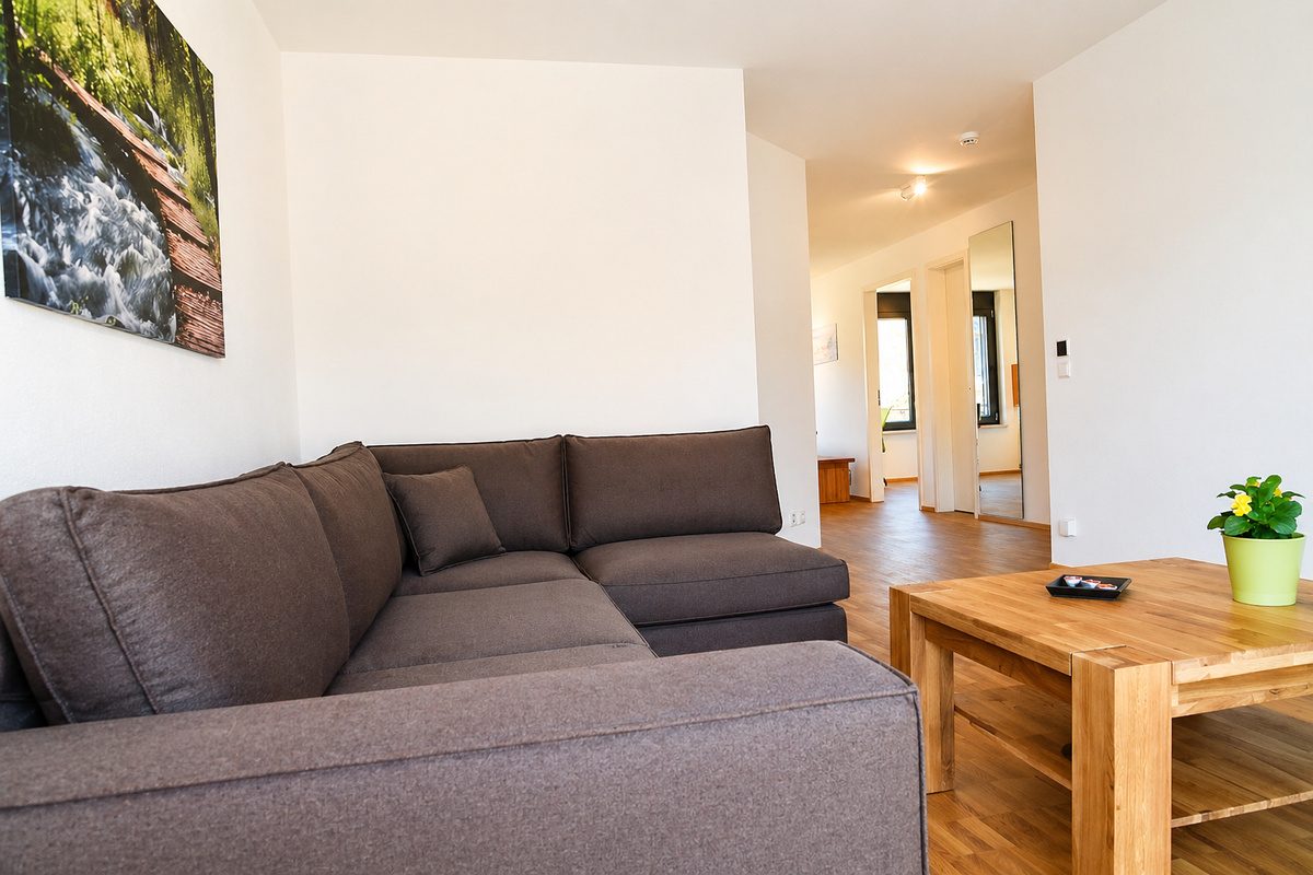 Sectional sofa in living room