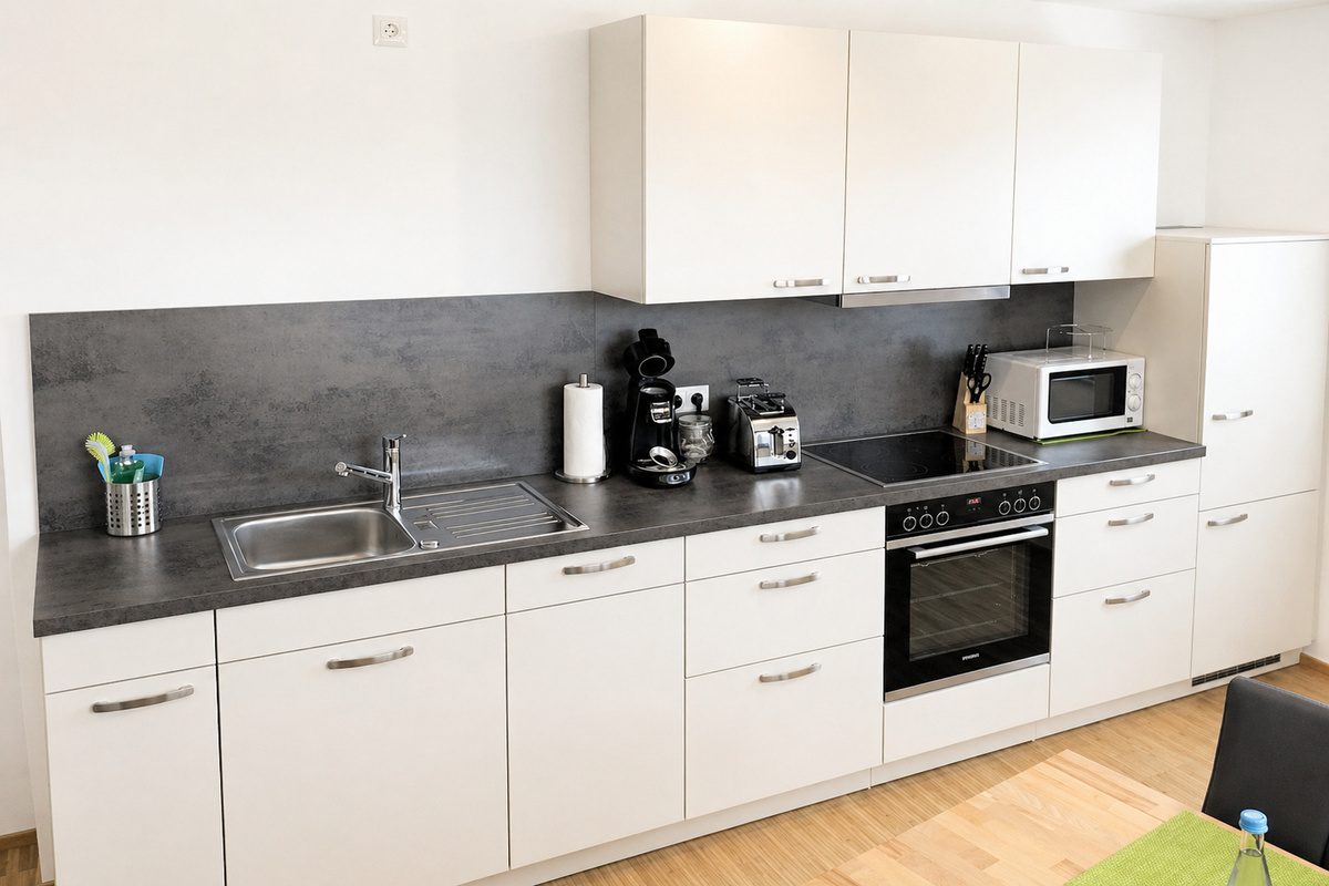 Kitchen with built-in oven
