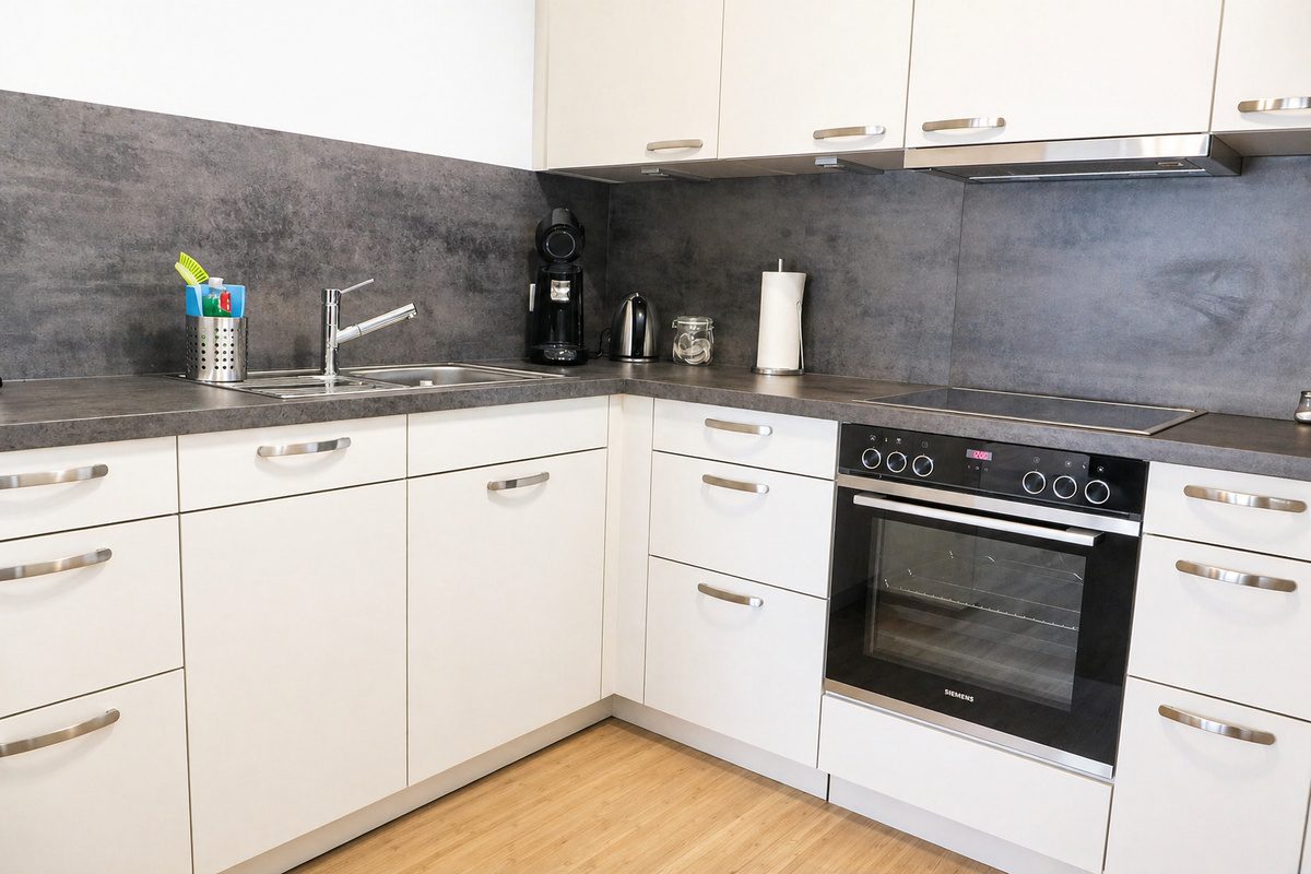 Modern kitchen with cabinets