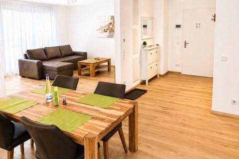 Short-term rental dining and living area