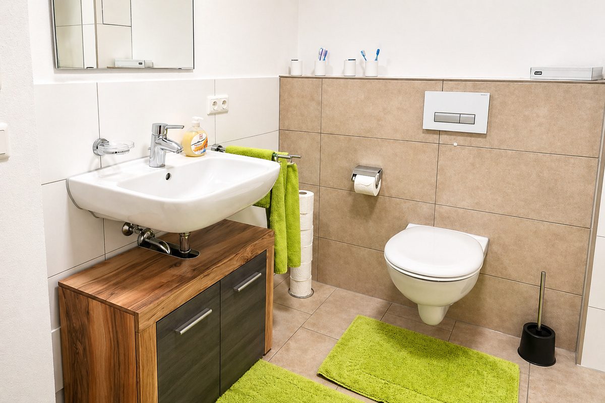 Bathroom with toilet and sink
