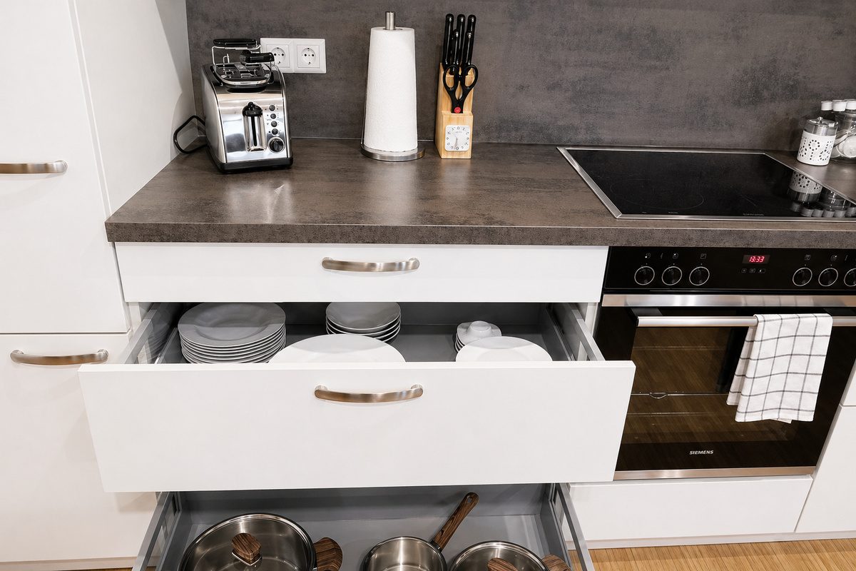 Kitchen drawer with plates