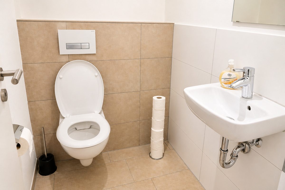 Second bathroom with toilet and sink
