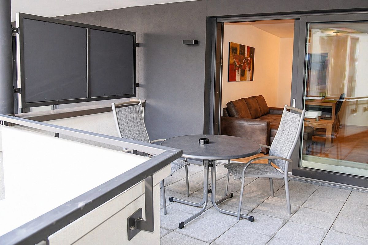 Private balcony with seating