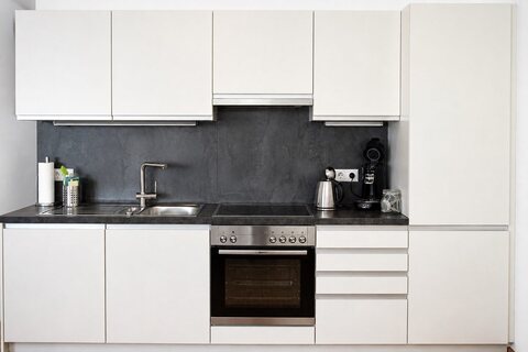 Studio kitchen with oven and more