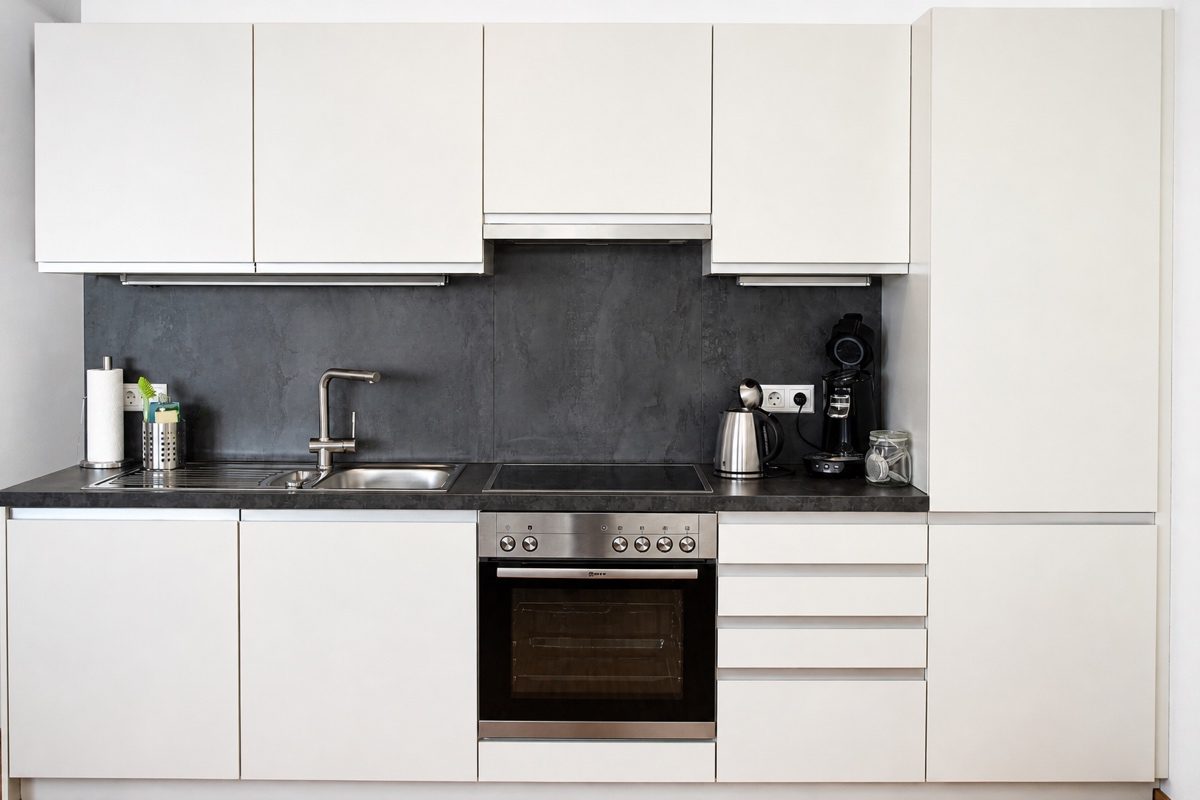 Studio kitchen with oven and more