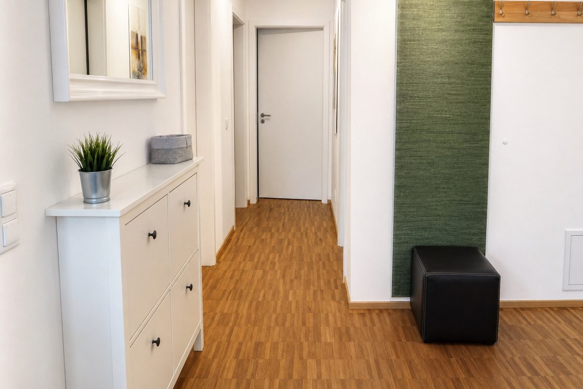 Apartment hallway with video intercom