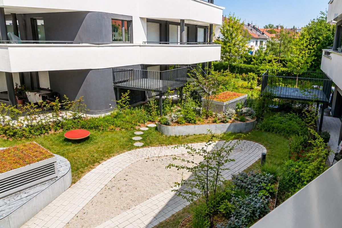 Balcony with garden view