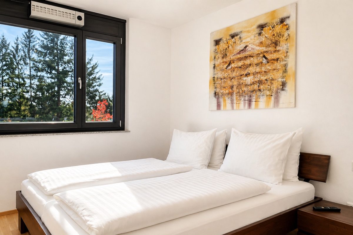 Master bedroom with large king bed