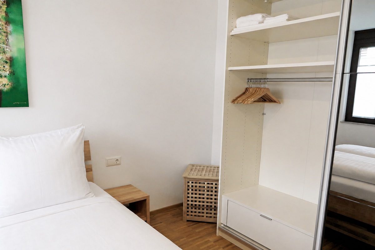 Large wardrobe in bedroom