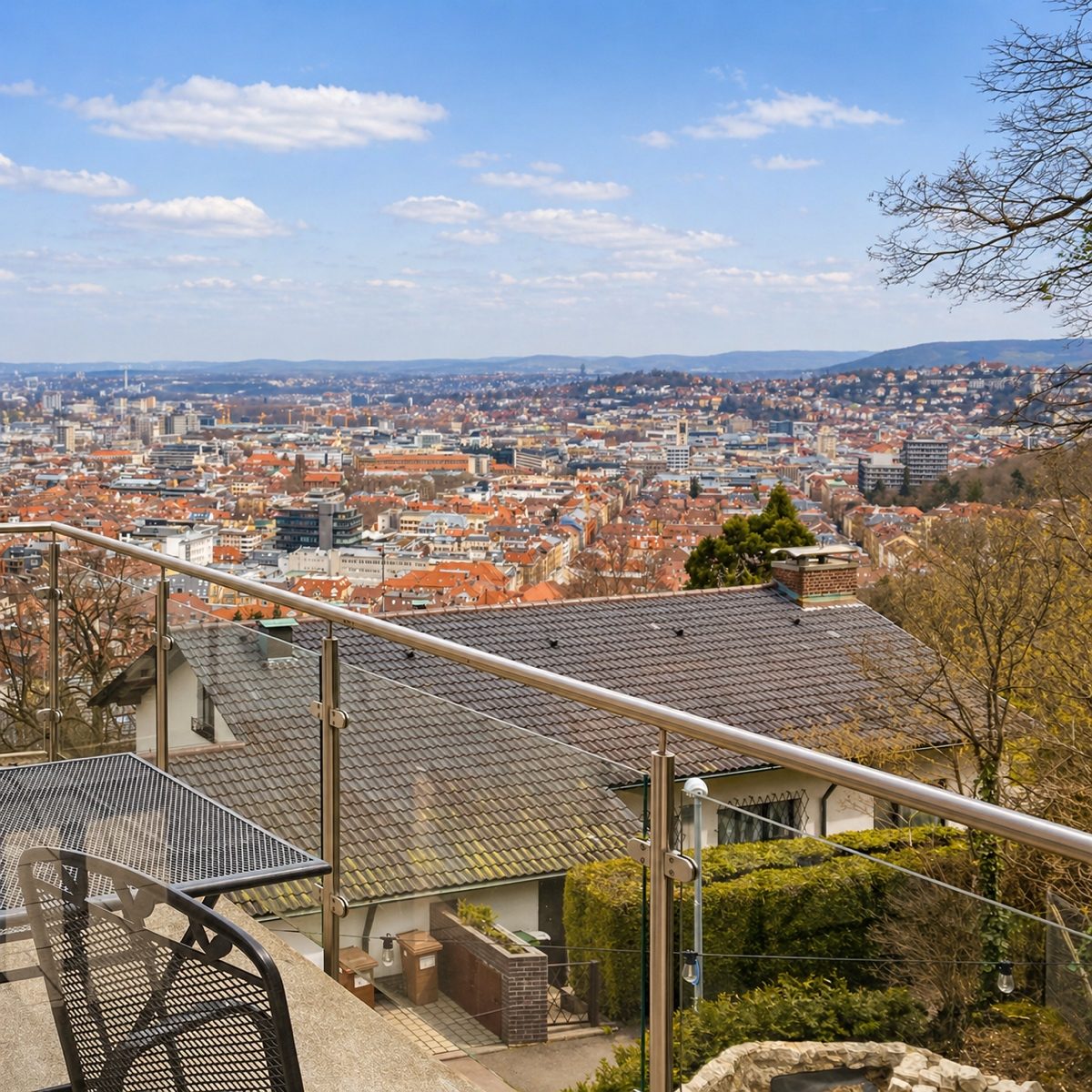 City view from penthouse balcony