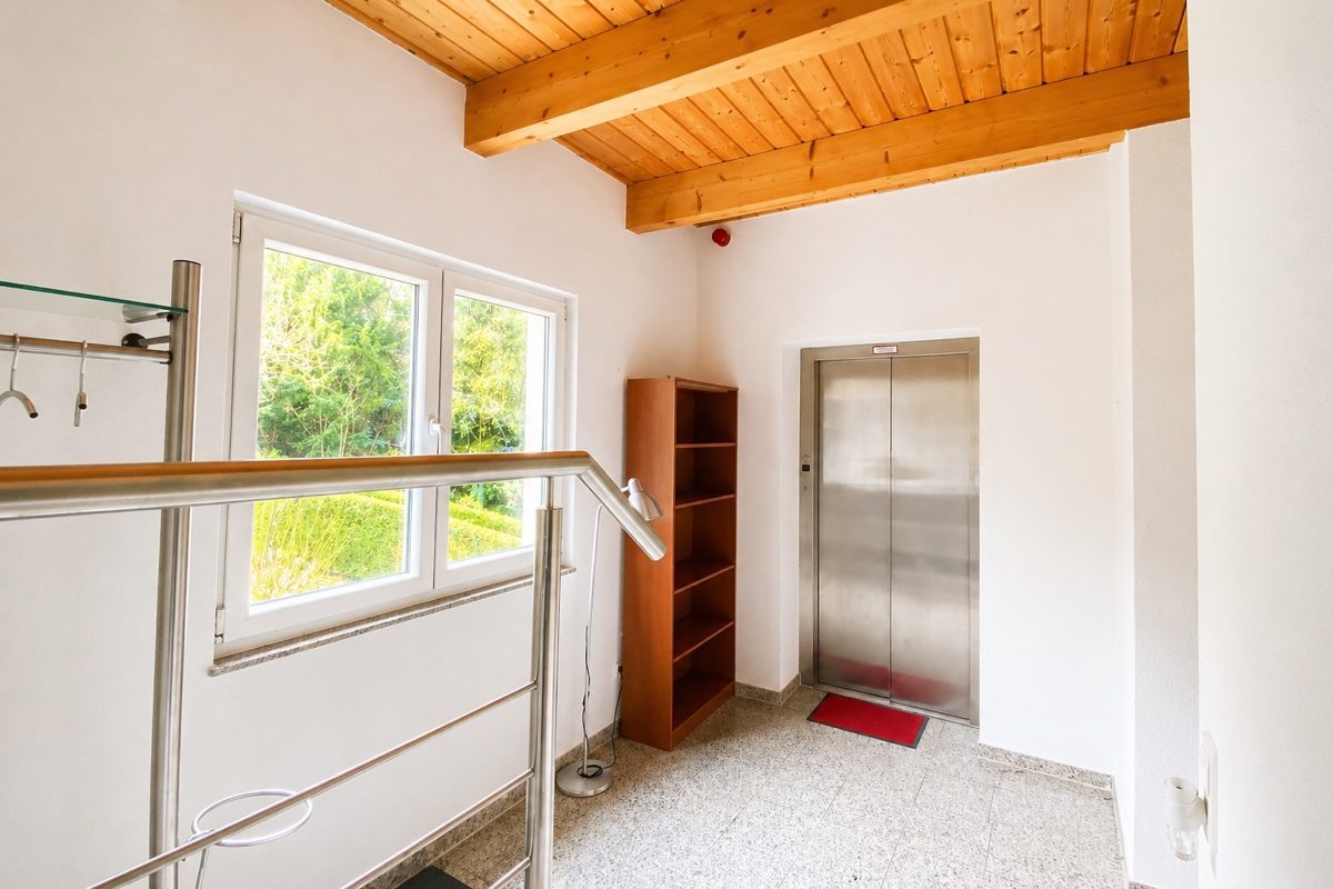 Hallway with elevator