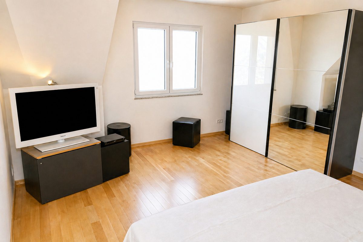 Master bedroom with wardrobe