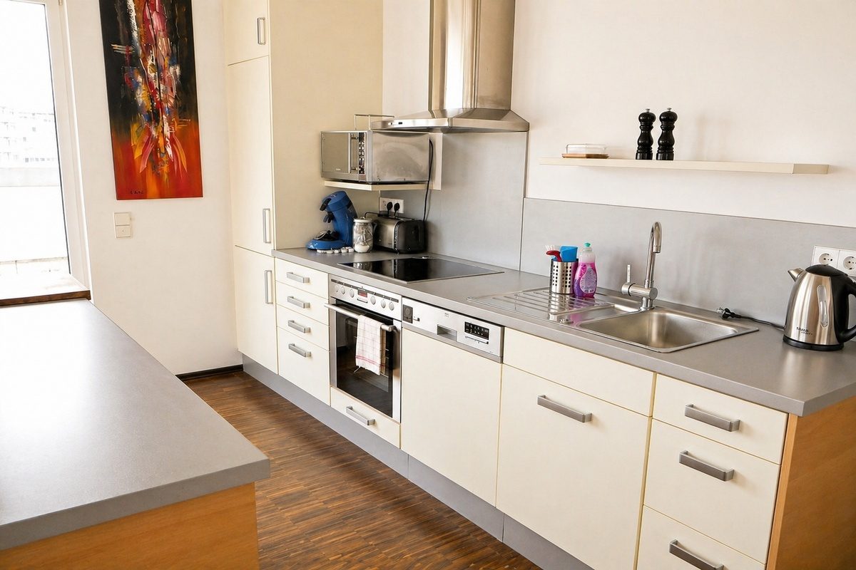 Kitchen with range hood