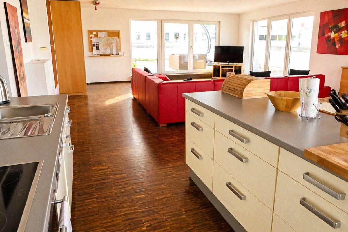 Kitchen with worktop