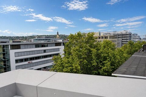 Roof terrace with city view