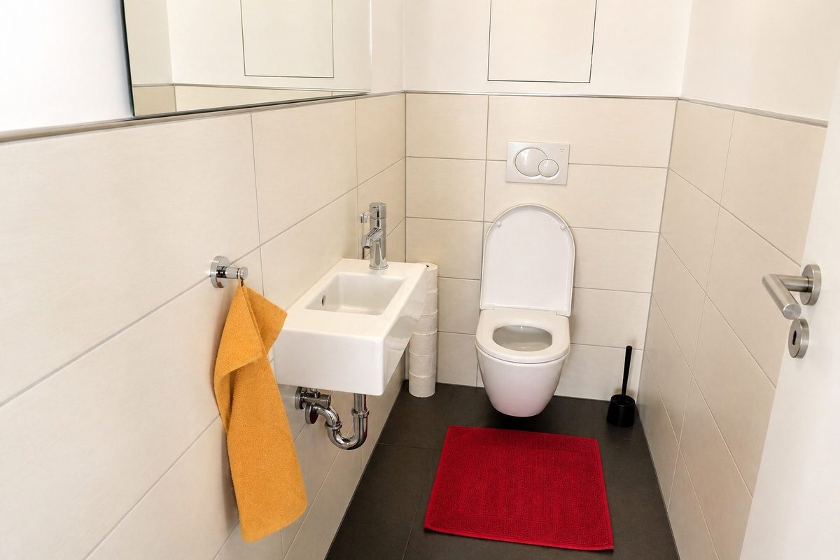 Small bathroom with toilet and sink