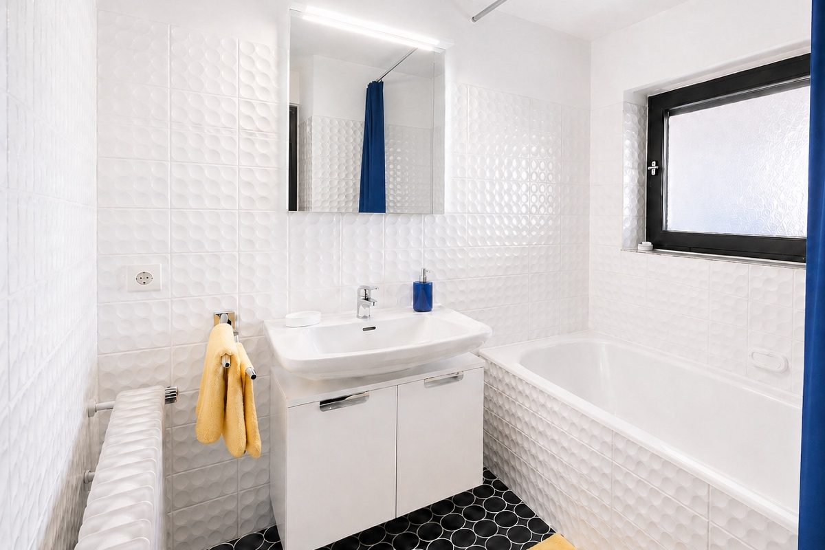 Bathroom with sink and bathtub
