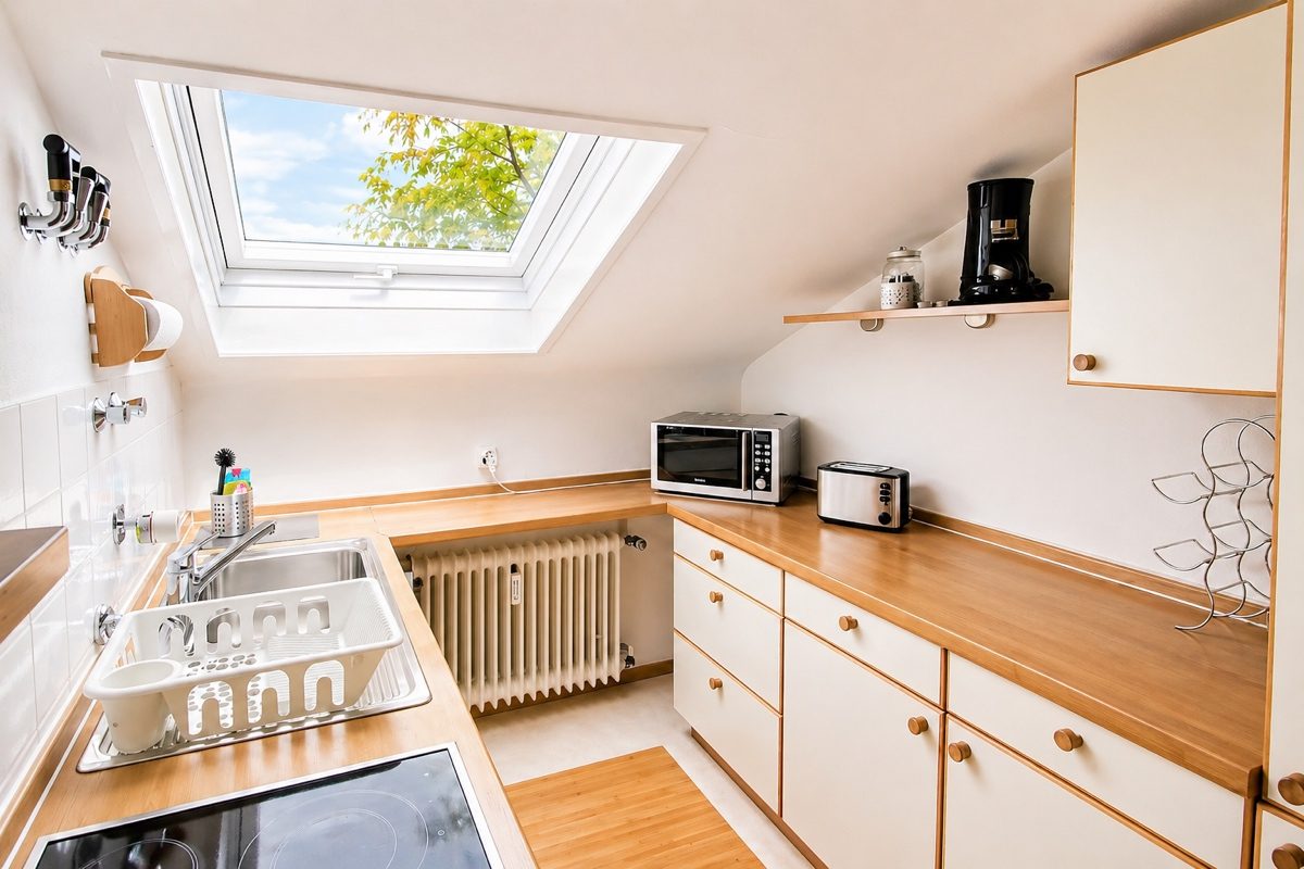 Large kitchen in Stuttgart-Moehringen apartment