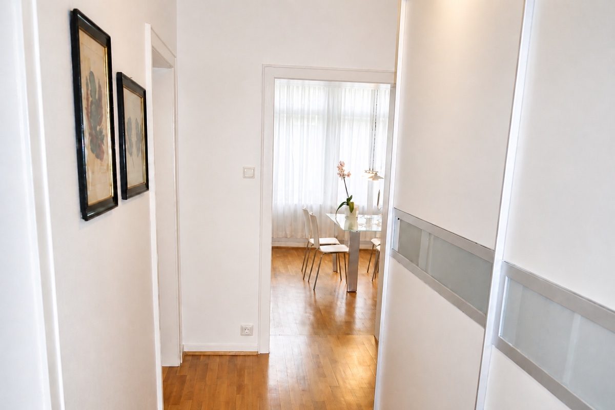 Apartment hallway with large wardrobe
