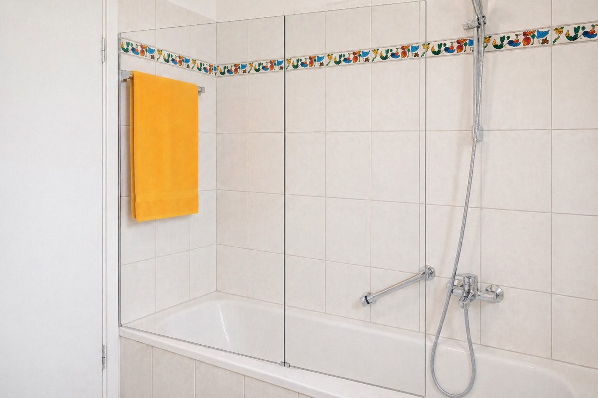 Bathtub in bathroom