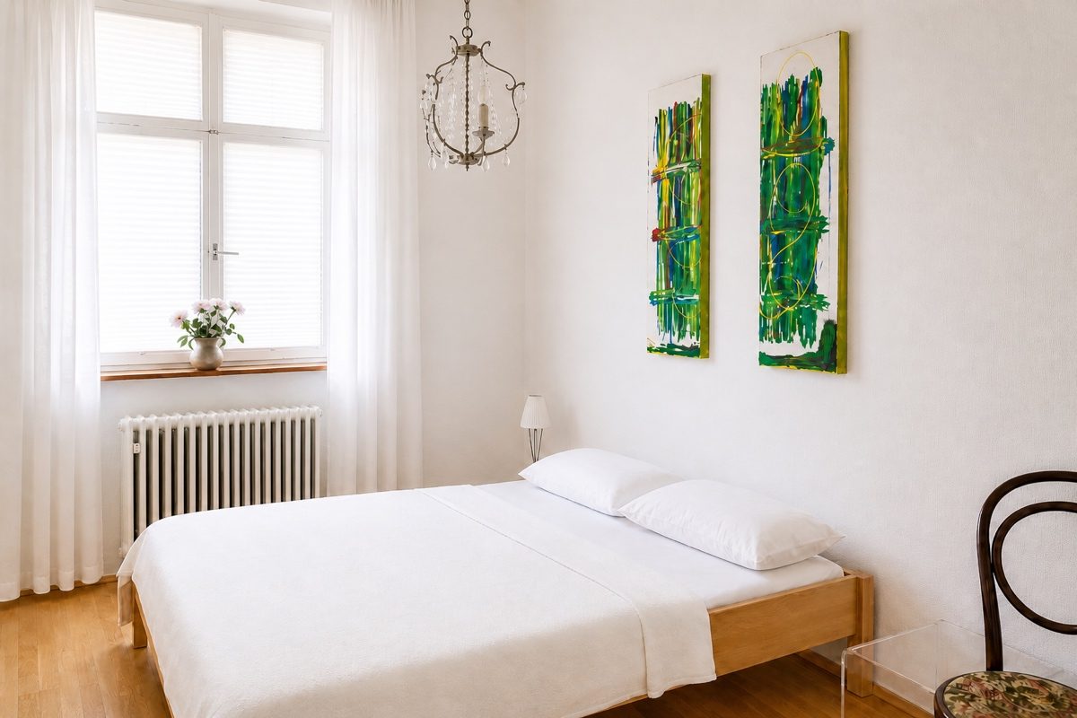 Large bedroom with king bed